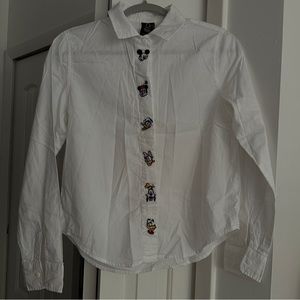 Disney Mickey and Pals Forever 21 White Button Down Top